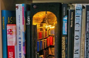 Книжные полки с миниатюрами